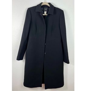J Crew black wool women day coat size 8